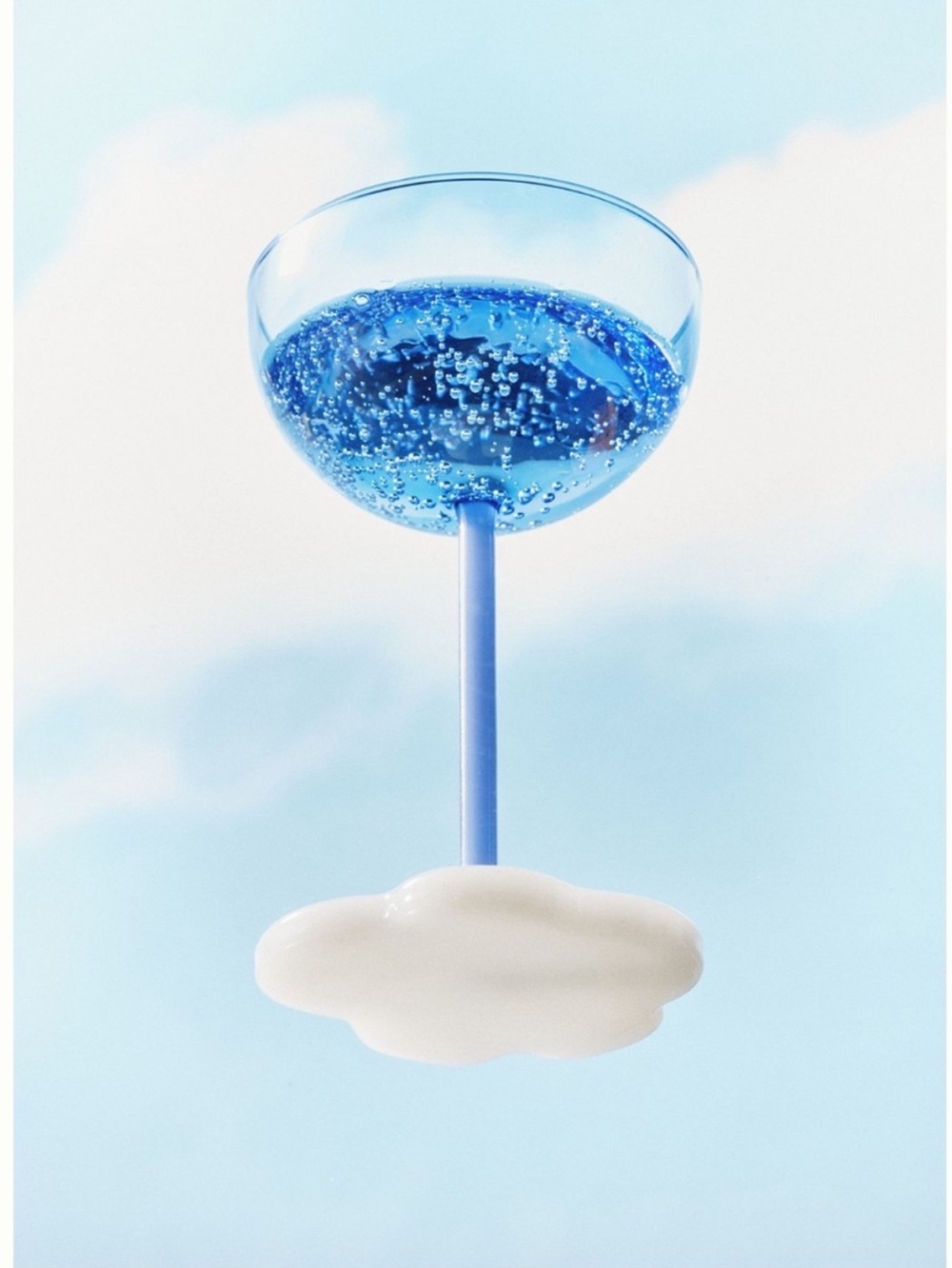 Anthropologie Cloud Coupe Glass Icon Footed Borosilicate New in Box Blue NIB
